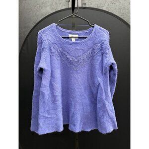 Elle Purple Lace Crewneck Sweater